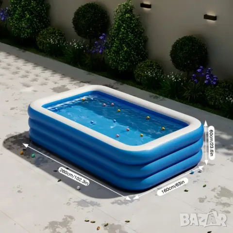 🌞 Голям надуваем семеен басейн – Изключителна здравина! 🌞, снимка 1