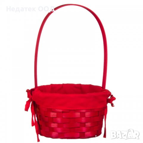 Великденска декорация, Плетена кошница, Червена, 16x30.5см