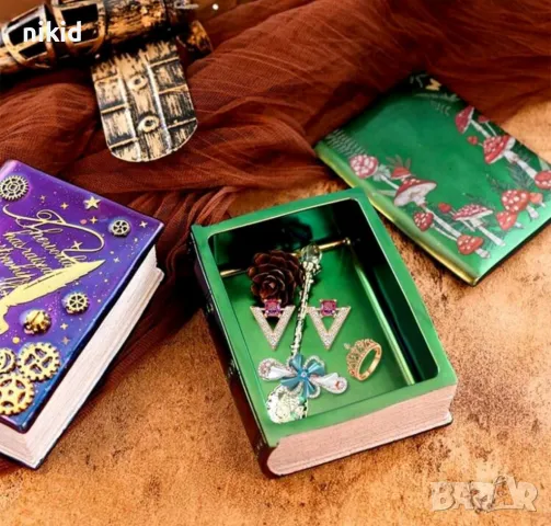 2 части голяма книга правоъгълна правоъгълник кутия с капак силиконов молд форма смола гипс декор, снимка 4 - Форми - 47908196