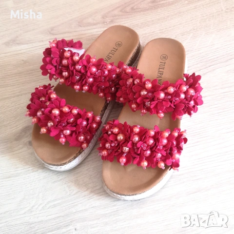 Красив комплект чанта H&M и Чехли 36 номер в цвят фуксия, снимка 5 - Други - 53855316