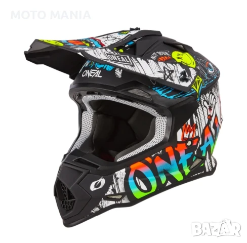 Мотокрос каска O'NEAL 2SERIES RANCID BLACK/WHITE