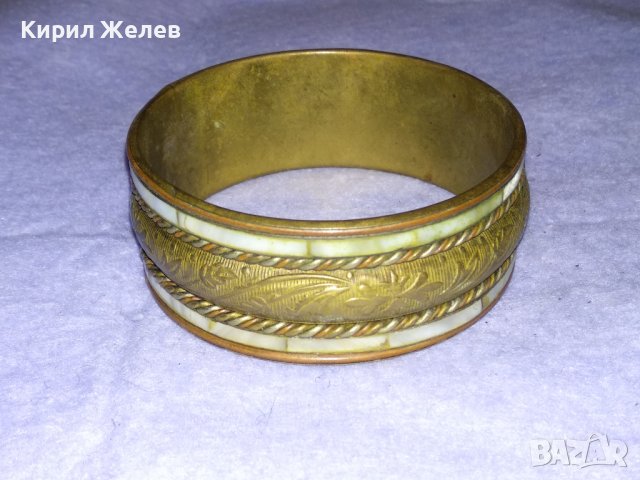 БРОНЗОВА СТАРА ОРНАМЕНТИРАНА СЕДЕФЕНА ОРИЕНТАЛСКА ГРИВНА МАЙСТОРСКА ИЗРАБОТКА 11525, снимка 10 - Антикварни и старинни предмети - 41266515