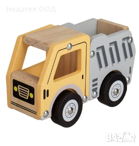 Дървен камион, Жълт, 14x7x9см, снимка 2 - Коли, камиони, мотори, писти - 49449507