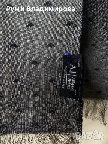 Тъмносин Шал Armani Jeans/ Limited edition, снимка 9 - Шалове - 56223061