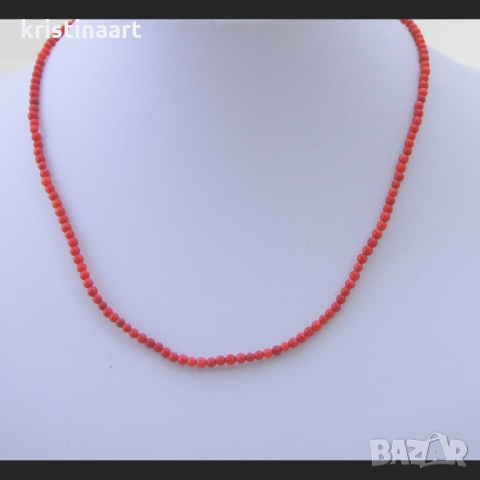 Колие от червен корал ,2-3мм