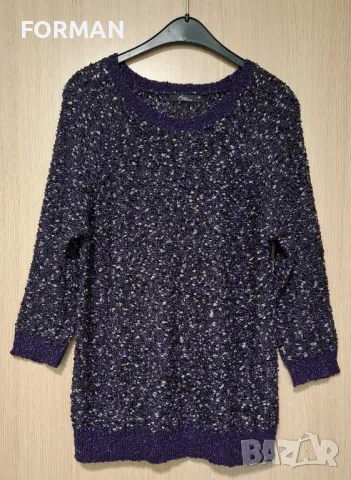 Блуза от рехаво плетиво - лилаво-сребристо букле, снимка 4 - Блузи с дълъг ръкав и пуловери - 49877159