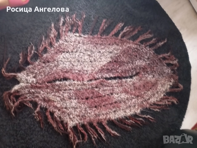 Винтидж ръчно плетиво дамски шал наметало 