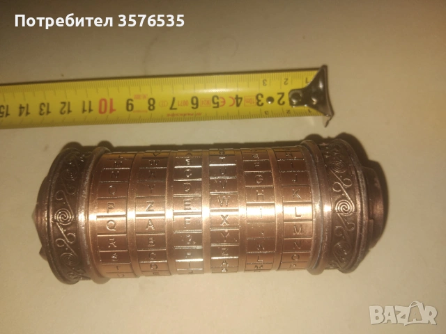 НОВ Криптекс "Шифърът на Да Винчи" – Метален сейф пъзел (15 см), снимка 3 - Пъзели - 53850760