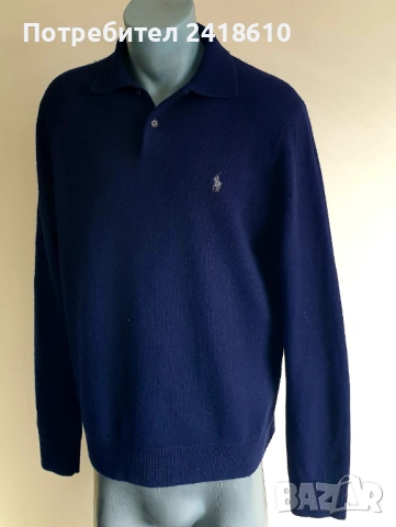 POLO Ralph Lauren Wool Mens Size M ОРИГИНАЛ! Мъжки Вълнен Пуловер с Поло Яка, снимка 16 - Пуловери - 53131332