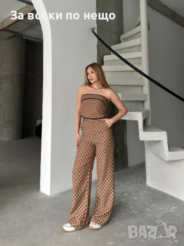 Gucci Дамски Бежов Луксозен Сет🔝Дамски Комплект В Бежов Цвят Гучи Код A649, снимка 4 - Комплекти - 50592929