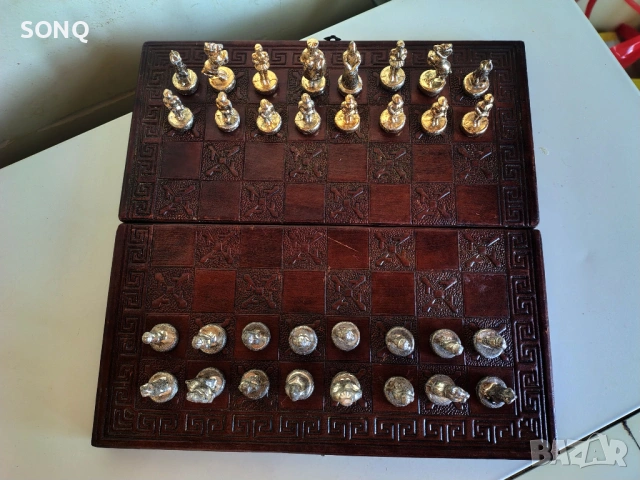 Стар Колекционерски Шах,Табла, снимка 3 - Антикварни и старинни предмети - 53838659