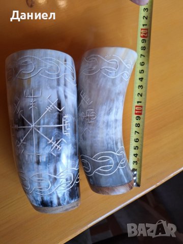 Чаша от естествен волски рог, античен рог за пиене , снимка 3 - Подаръци за мъже - 44247521