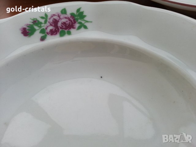 Стар български порцелан чинии дълбоки, снимка 3 - Антикварни и старинни предмети - 35849231