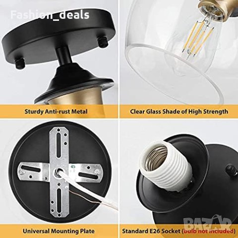 Нова Модерна таванна светлина с прозрачен стъклен нюанс/Дом Спалня Коридор, снимка 4 - Лампи за таван - 41445645