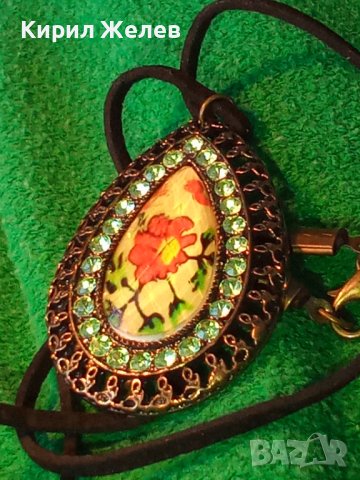 ФЛОРАЛЕН АЖУРЕН КРИСТАЛЕН ВИНТИДЖ - АРТ ПЕНДАНТ КОЛИЕ МЕДАЛЬОН 27361