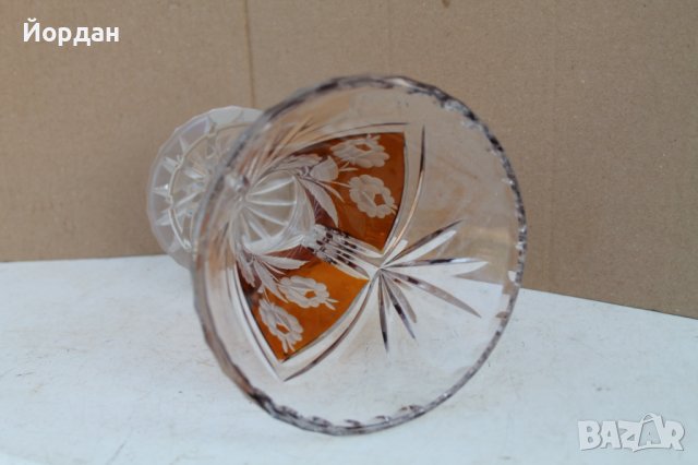 Кристална ваза бохемия, снимка 10 - Антикварни и старинни предмети - 41646294
