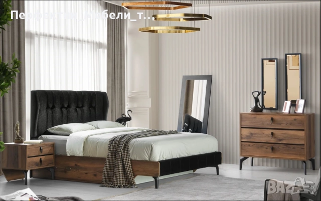 Цялостно обзавеждане за спалня-гардероб,спалня с механизъм,огледало,скрин,нощни шкафчета, снимка 6 - Спални и легла - 51921741