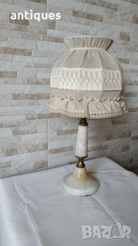 Голяма стара мраморна лампа - нощна лампа - 1970 година, снимка 4 - Антикварни и старинни предмети - 35826840