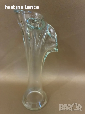 Винтидж стъклена мини ваза, снимка 3 - Вази - 52333654