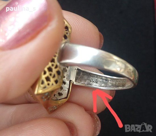 ВИНТИДЖ / Два различни броя / Сребърен пръстен с рубин и Сребърен пръстен с Ларимар , снимка 5 - Пръстени - 41327409