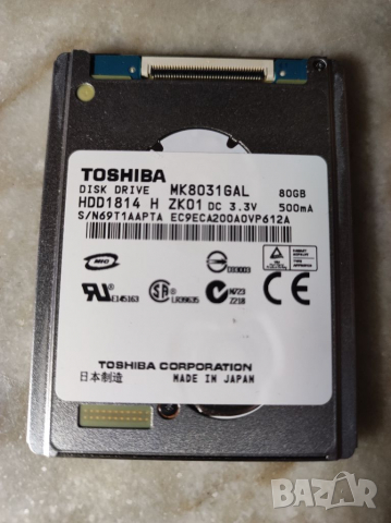 Хард диск Toshiba 80 GB, Япония. , снимка 2 - Външни хард дискове - 36410201