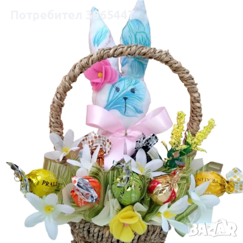 Великденски кошнички с италиански шоколадови бонбони, снимка 2 - Подаръци за жени - 44834263