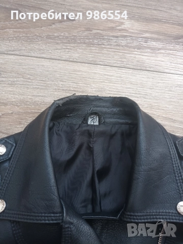 Дамско кожено яке размер S черно, снимка 3 - Якета - 51549682