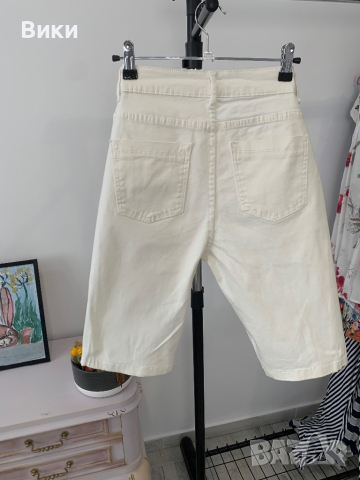 Дамски дънки в бяло до коляното в размер S, снимка 4 - Дънки - 44829820
