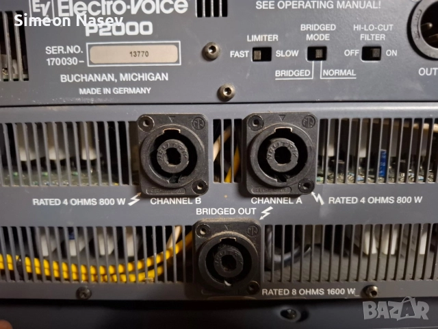 Продавам Професионален усилвател Electro-Voice P2000, снимка 6 - Ресийвъри, усилватели, смесителни пултове - 52775529