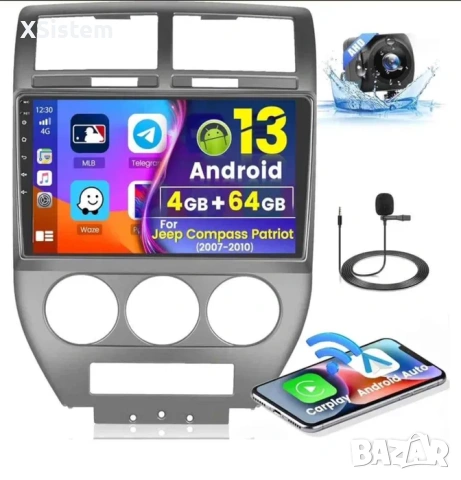 Jeep Compass Patriot 2006-2010 Android Carplay, снимка 4 - Аксесоари и консумативи - 53207262