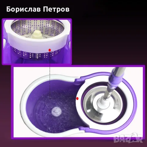 Моп за почистване на под - ламинат - spin mop 360 / Цвят: Според нал. в склада , снимка 12 - Мопове, кофи, четки и метли - 55749054