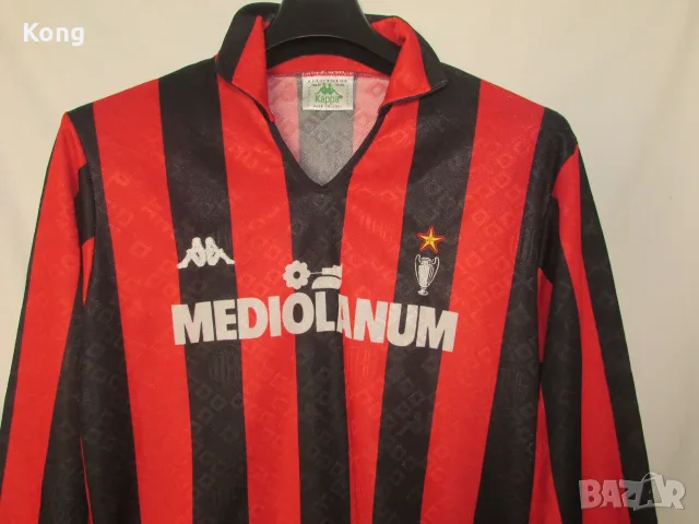 винтидж дълъг ръкав AC Milan kappa фланелка Италия Милан Ajax Холандия футболна тениска Аякс Левски, снимка 2 - Футбол - 56194747