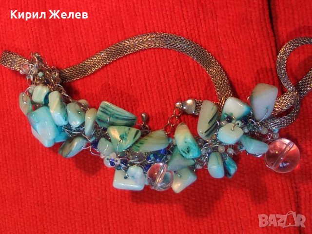 ПРЕКРАСНА ОГЪРЛИЦА от КРАЛСКИ СЕДЕФ МЪНИСТА и ПЛАНИНСКИ КРИСТАЛ и СРЕБРИСТ МЕТАЛ 38918