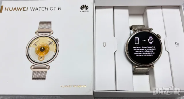 НОВ! С ГАРАНЦИЯ! Смарт часовник HUAWEI WATCH GT 6 Gold KSU-B19M Gold Milanase Strap 41 MM, GPS