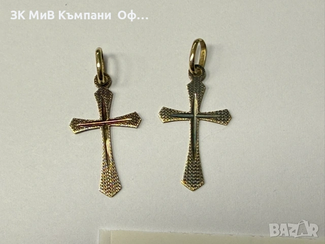 Златна висулка "кръст" - 0.37гр. - 14K, снимка 2 - Колиета, медальони, синджири - 53759465