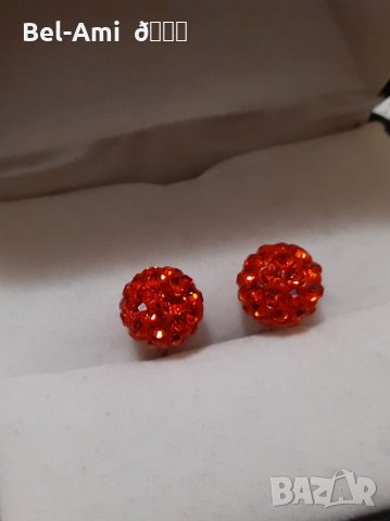 Оранжеви обеци със Сваровски камъни, снимка 6 - Обеци - 33878928