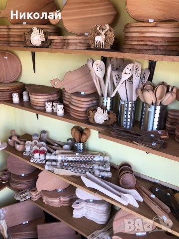 Естествено дърво, дъски, лъжици, шпатули