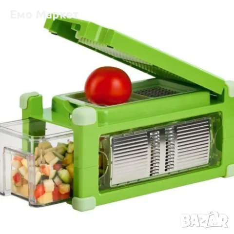Кухненско Ренде за зеле, моркови с контейнер - Nicer Dicer Plus от 13 части, снимка 16 - Аксесоари за кухня - 48840217