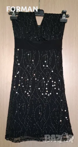 Черна рокля с отворен гръб цялата в пайети, снимка 9 - Рокли - 48121660