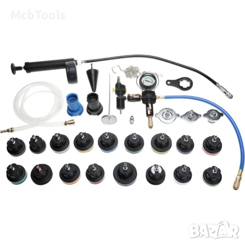 Комплект за измерване налягането на охладителната система 28 части HAWEK, снимка 3 - Други инструменти - 53462052