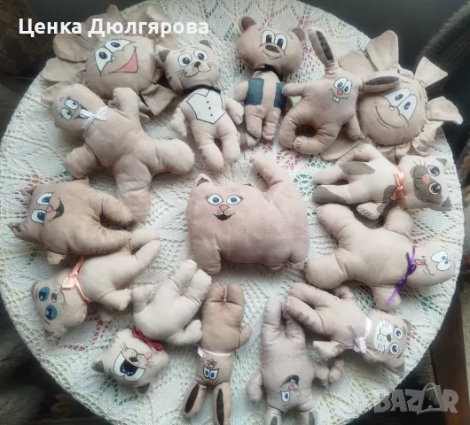 Животинки в примитивен стил, боядисани с кафе