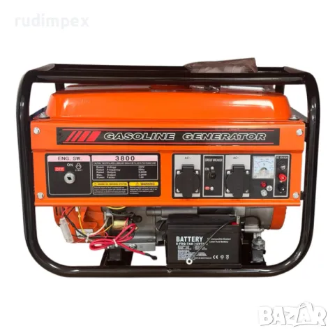 Генератор за ток 3.5 kW, 7.5 HP, бензинов, монофазен, AVR, 100% медни намотки, с електрически старте, снимка 3 - Генератори - 49843287