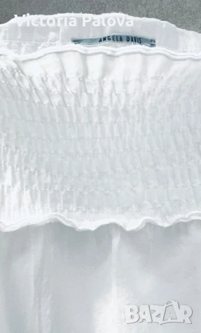 Бял топ за плаж ANGELA DAVIS, снимка 4 - Корсети, бюстиета, топове - 51026767