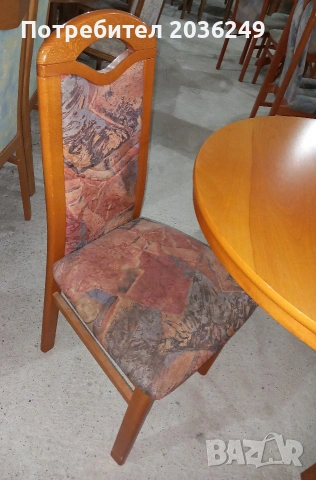 Комплект масивна разтегателна маса- Автомат с 6 стола, снимка 2 - Маси - 53747252