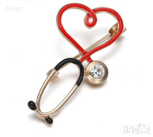 Медицинска Брошка Стетоскоп Подарък за студент Лекар Доктор Фармацевт , снимка 7 - Други - 37941029