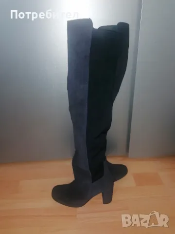 Елегантни ботуши /чизми/ на ток италиански - естествен велур, р-р 37, снимка 5 - Дамски ботуши - 48176740