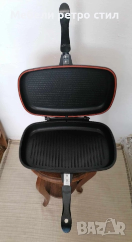двоен грил тиган, снимка 3 - Съдове за готвене - 52367888