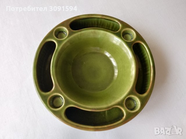 керамичен венец Адвент венец зелен, снимка 1 - Антикварни и старинни предмети - 42046826