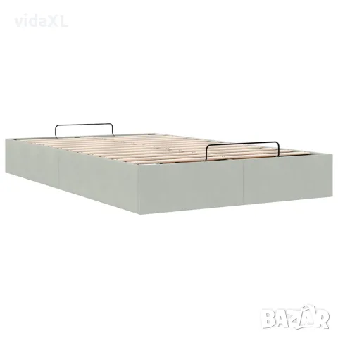 vidaXL Османска рамка за легло без матрак, светлосива 120x200см кадифе, снимка 6 - Спални и легла - 56146972