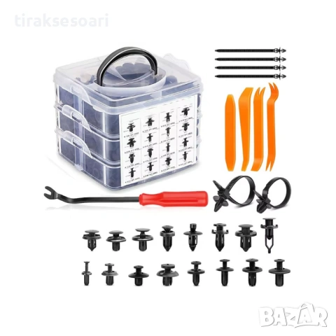 Комплект щипки за кори и тапицерия 635 части – Автомобилни клипсове + инструменти